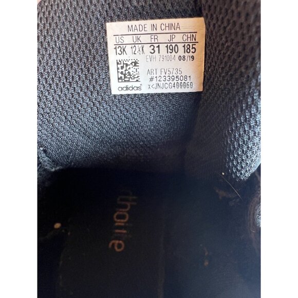 Adidas Hard Court Sneakers Shoes Childs Size 13 Black Athletic High Top - Picture 8 of 10